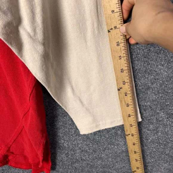 We The Free Free People Los Angeles 21 Jersey T-Shirt Red Womens Large Beaded - Picture 6 of 8